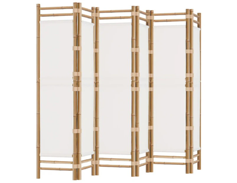 vidaXL Folding 6-Panel Room Divider 240 cm Bamboo and Canvas