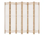 vidaXL Folding 6-Panel Room Divider 240 cm Bamboo and Canvas