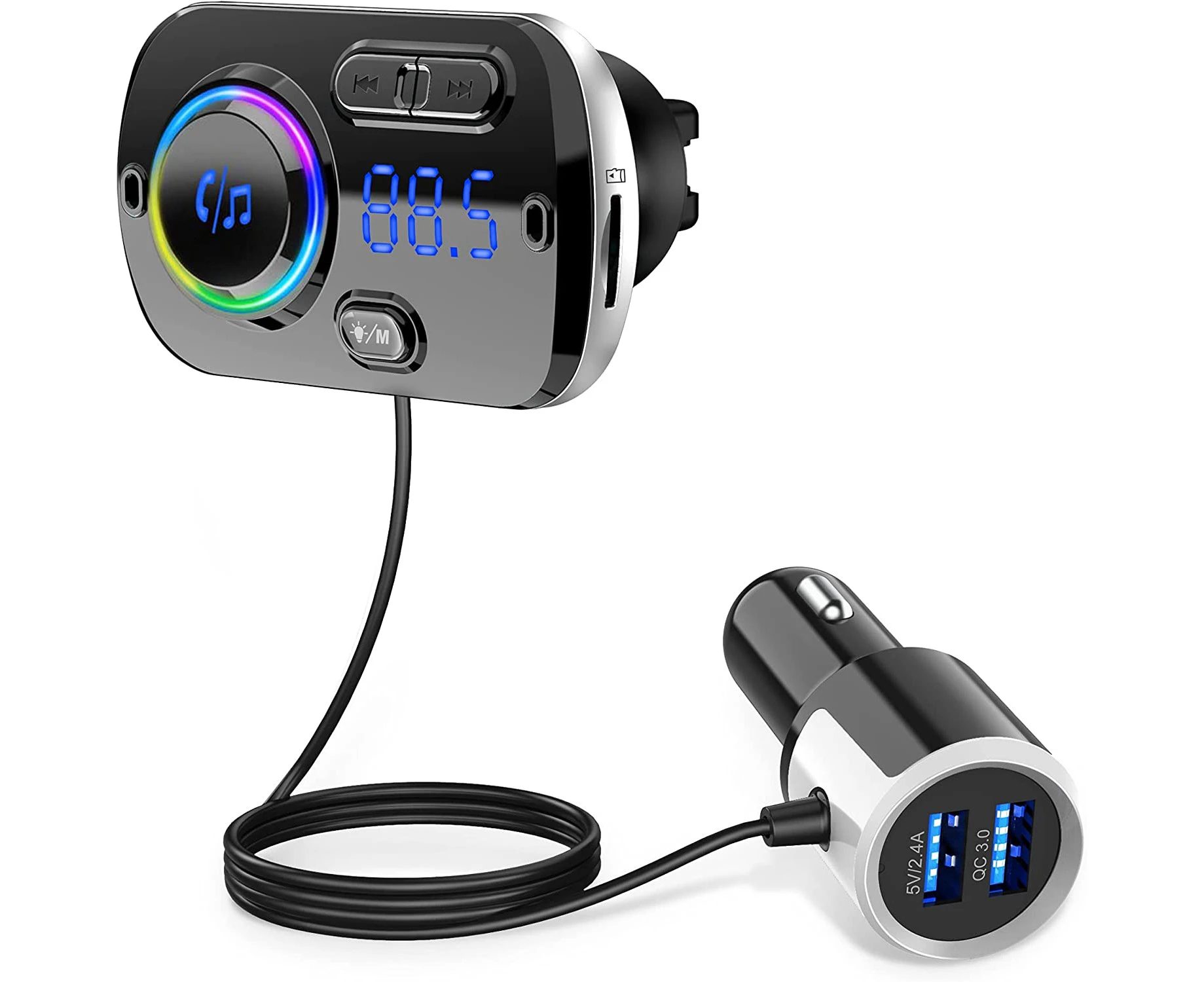 Car Bluetooth FM Transmitter for Auto Handsfree Car Radio Power Adapter MP3 Player