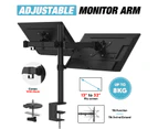Dual Monitor Stand Adjustable Desk Mount 2 Arm Computer Display Screen Holder