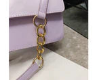 Fashion Women Pu Leather Totes Shoulder Bag Classic Texture Delicate Creative Design Business Daily Pure Color Small Handbag (purple)