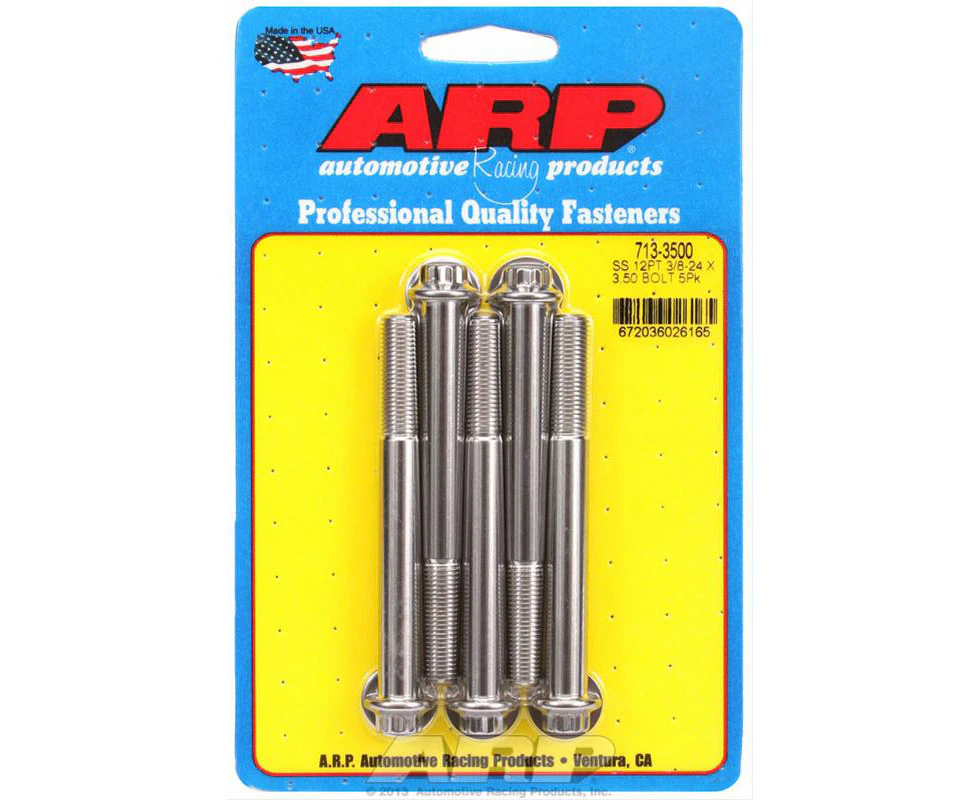 ARP Bolt Kit 12PT 3/8"-24x3.500" UHL w/ 3/8" Socket Stainless 5pk (713-3500)