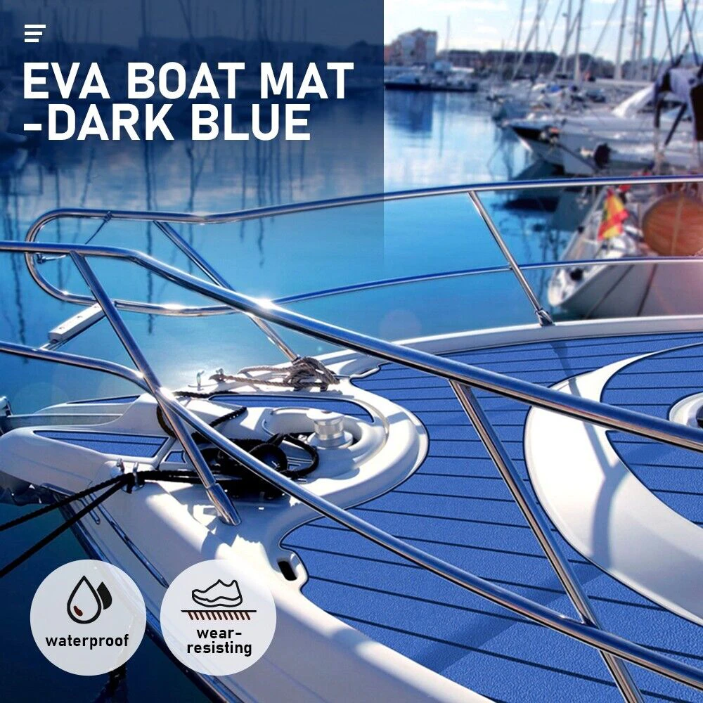 Navy Blue EVA Foam Boat Teak Decking Sheet Marine Non-slip Flooring Carpet Mats