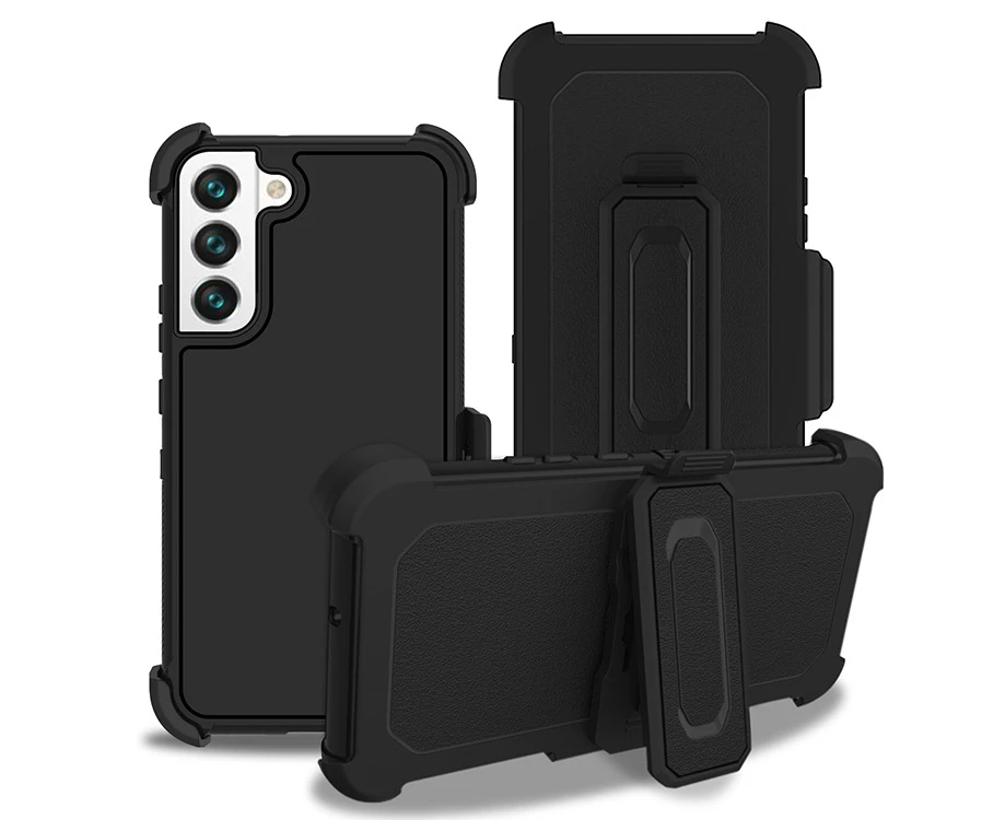 XMN Samsung Galaxy S22 Case with Kickstand-Black