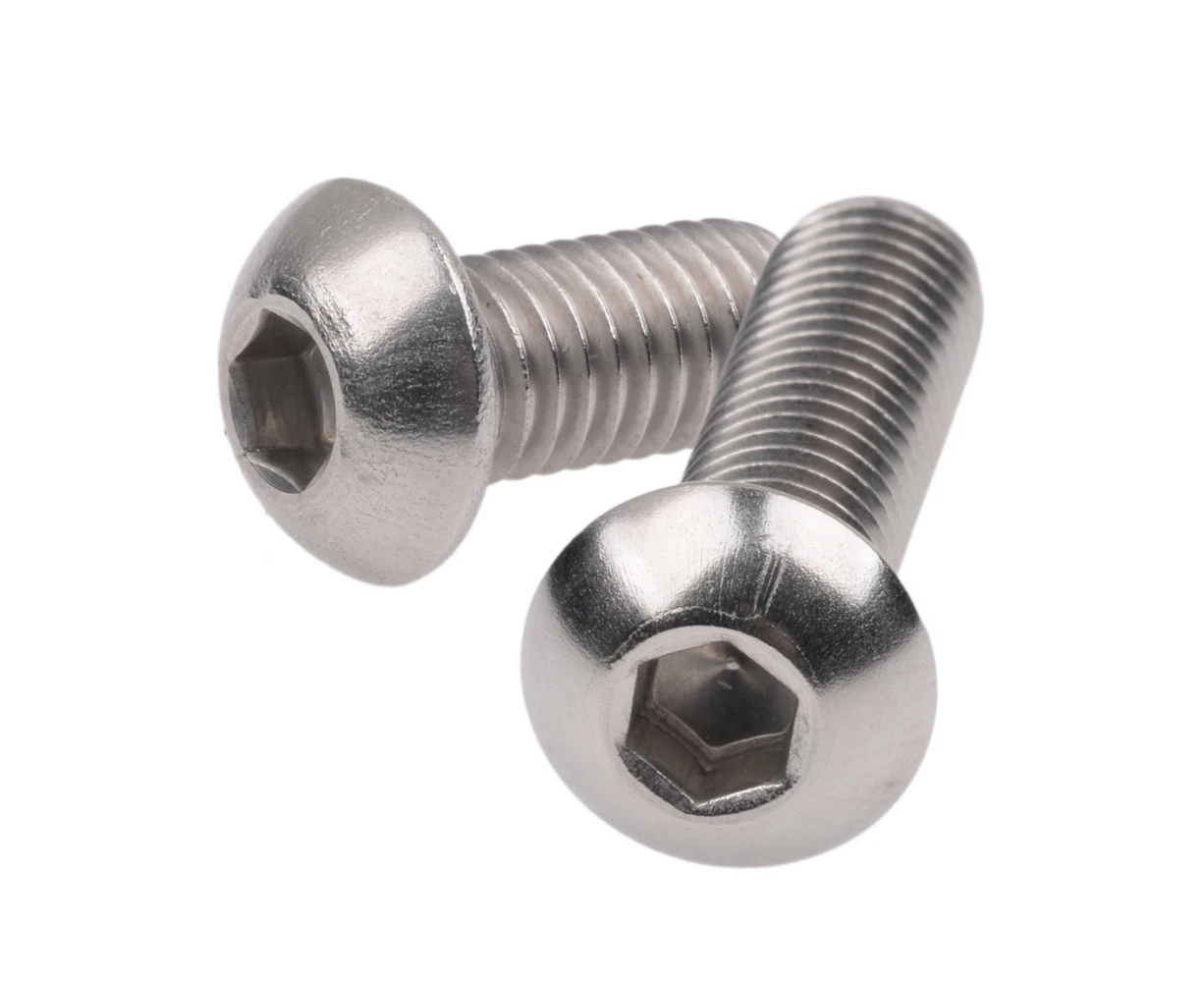 Hex Socket Button Cap Head Screws Bolts, M8 x 16mm 60pcs,304 Stainless Steel Metric, Hexagon Coarse Threaded Machine Fully Thread Allen SUS Storage