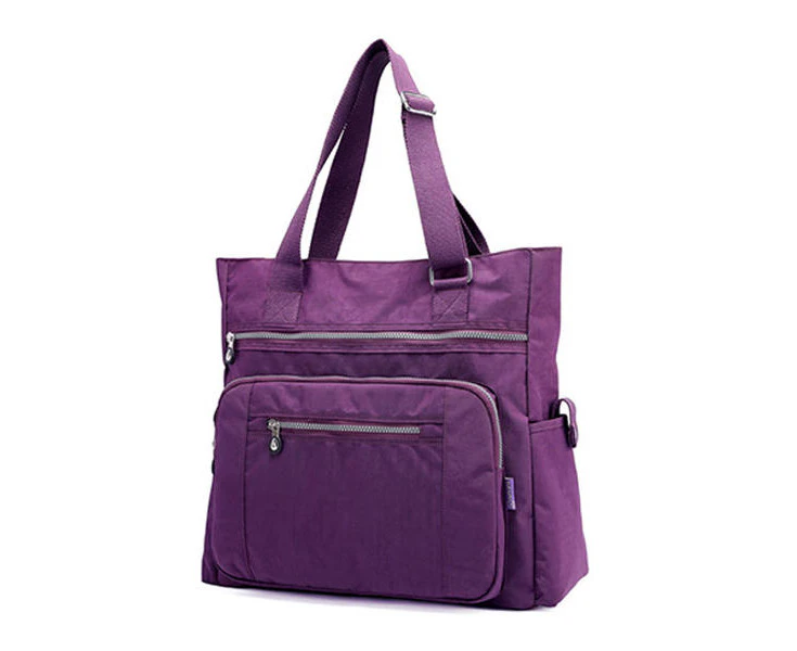 Nylon Shoulder Bag Multifunctional Messenger For Women Dark Purple