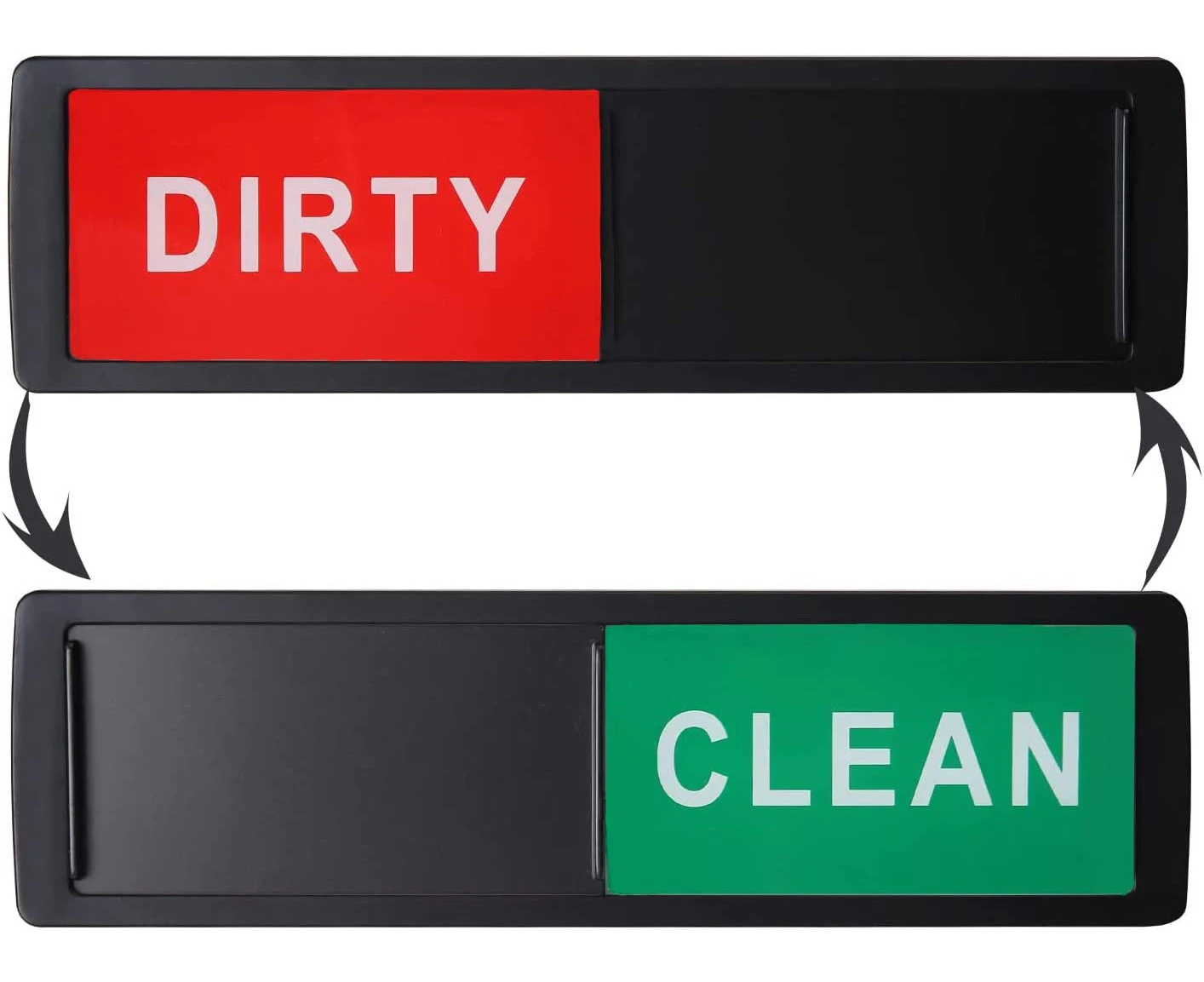 Clean Dirty Dishwasher Magnet Indicator Sign for Kitchen Dishwasher Non-Scratch - Black(Red Green)