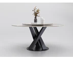 Ciara Glossy Ceramic Round Dining Table/Lazy Susan/Multi-color Top - 1.2M, NO Lazy Susan