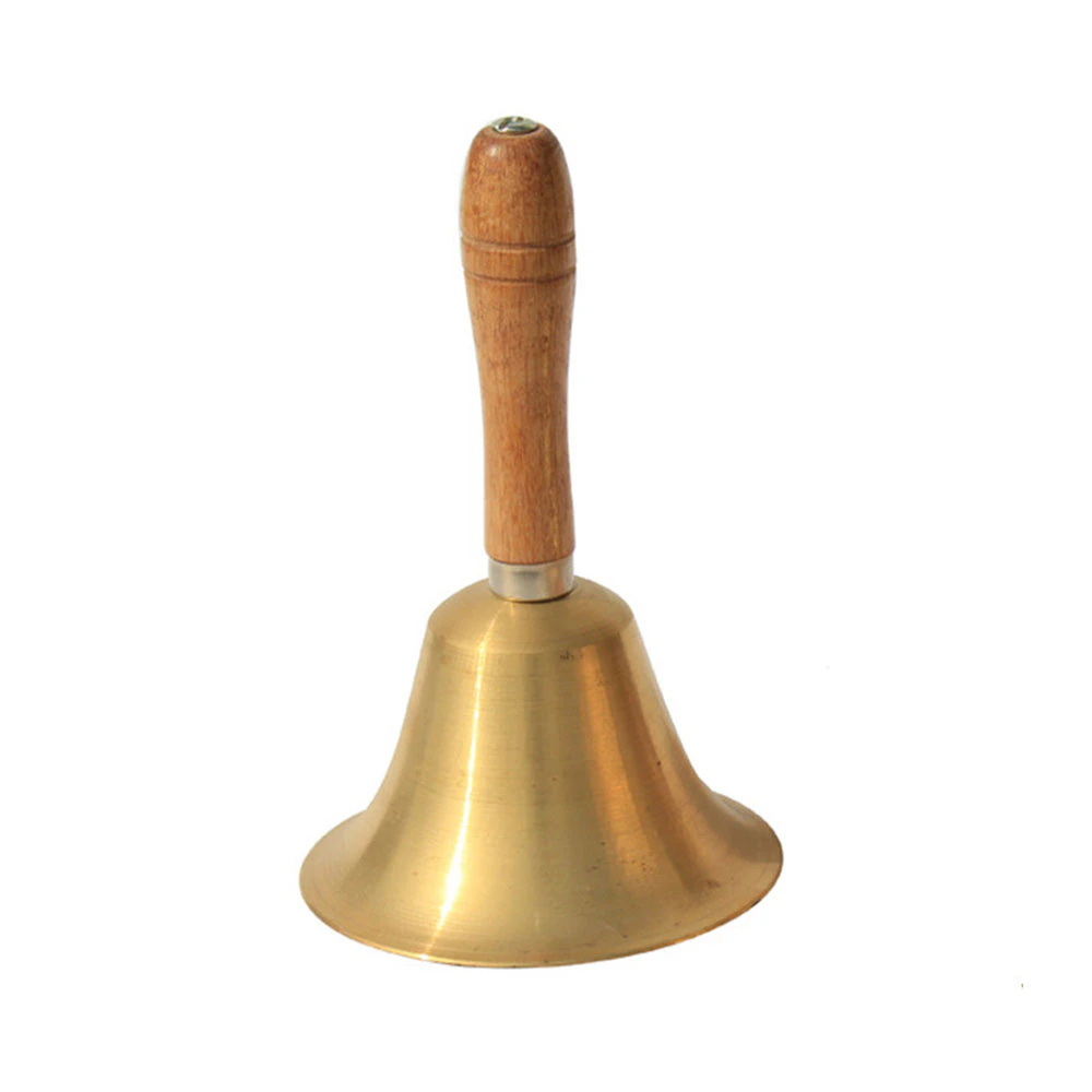 Brass Hand Bell Loud Call Bell Handbell Desk Ringbell for Wedding Festival