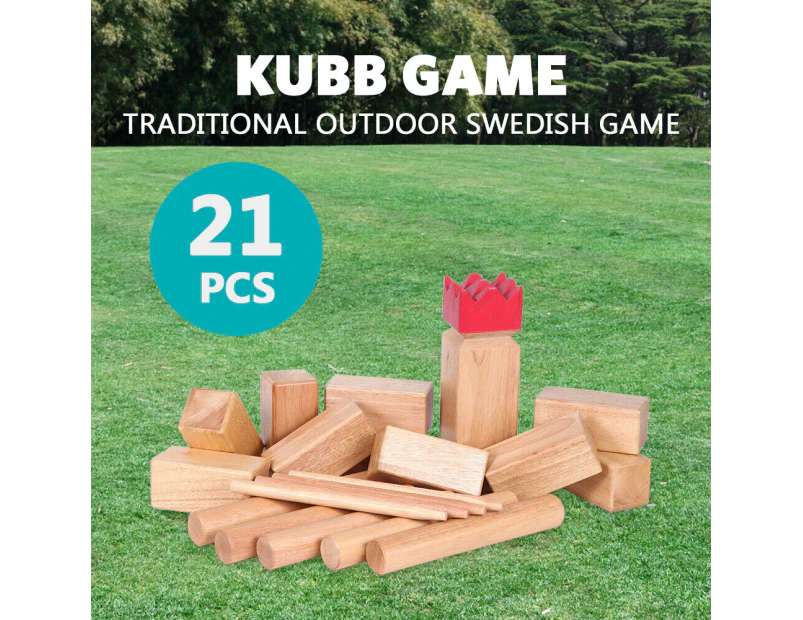 Chess Boules Gam Red King Outdoor KUBB Original Family Garden Viking