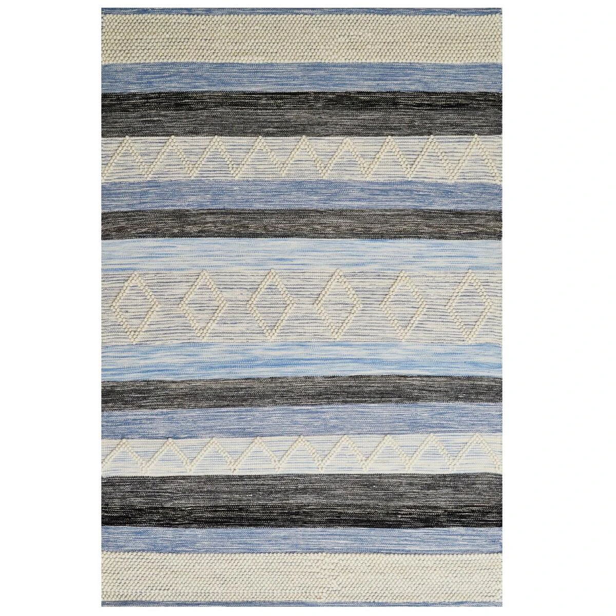 Designer Handwoven Wool Rug-Lama 6289-Denim