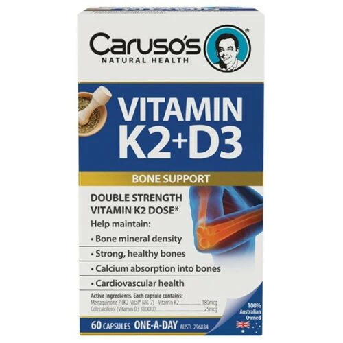 Caruso's Vitamin K2 + D3 Caps 60