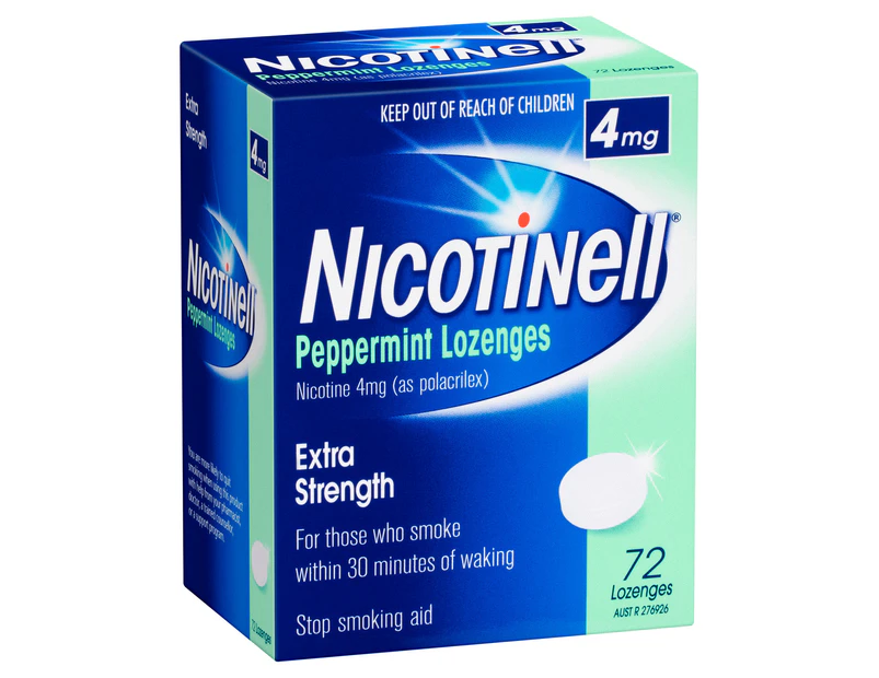 Nicotinell Stop Smoking Peppermint Lozenge Extra Strength 4mg 72 Pack