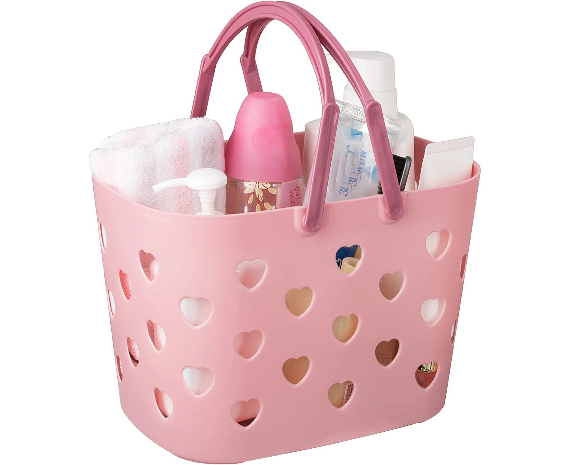 Shower Caddy Basket Tote, Plastic Storage Basket with Handles Portable Bath Organizer