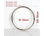 Binder Hinged Rings Loose Leaf Clips, 40pcs,38mm (inner dia: 32mm ) Medium, Paper Hinge Metal Book Steel Keychain Split Hoops Punch Ring Bulk Binders