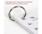 Binder Hinged Rings Loose Leaf Clips, 40pcs,38mm (inner dia: 32mm ) Medium, Paper Hinge Metal Book Steel Keychain Split Hoops Punch Ring Bulk Binders