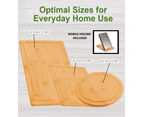 3 Pieces Bamboo Cutting Board with Juice Groove and Mobile Holder included for Home Kitchen