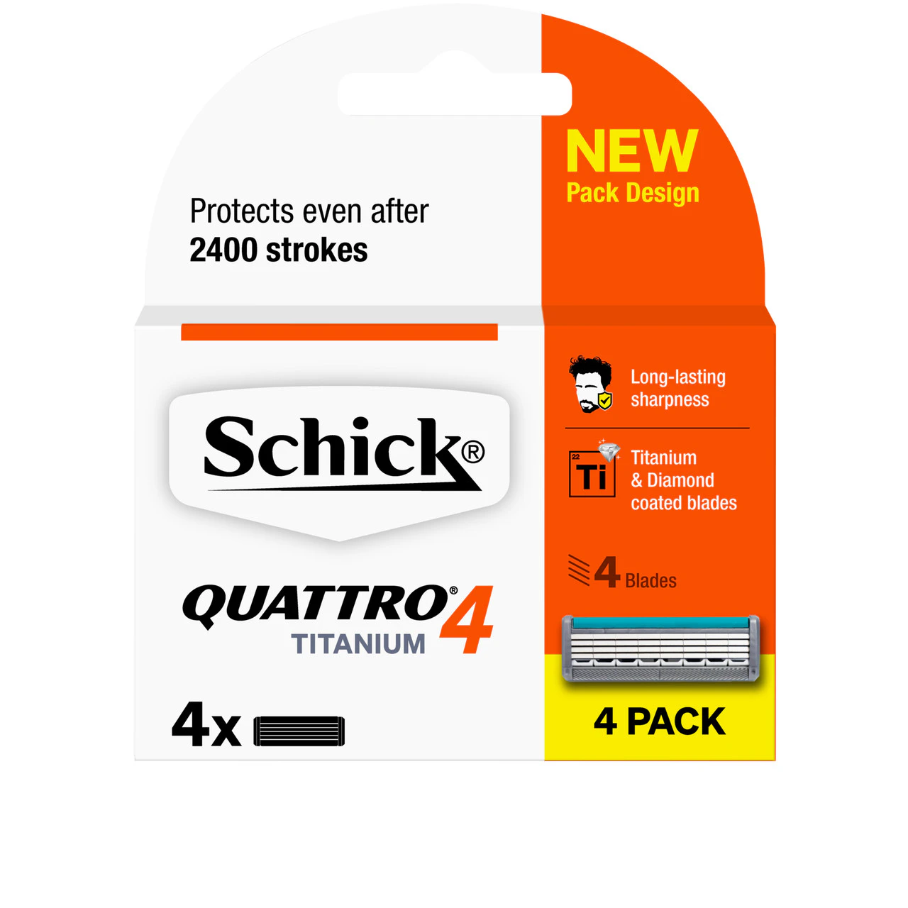 Schick Quattro Titanium 4 Blades Refill 4 pack