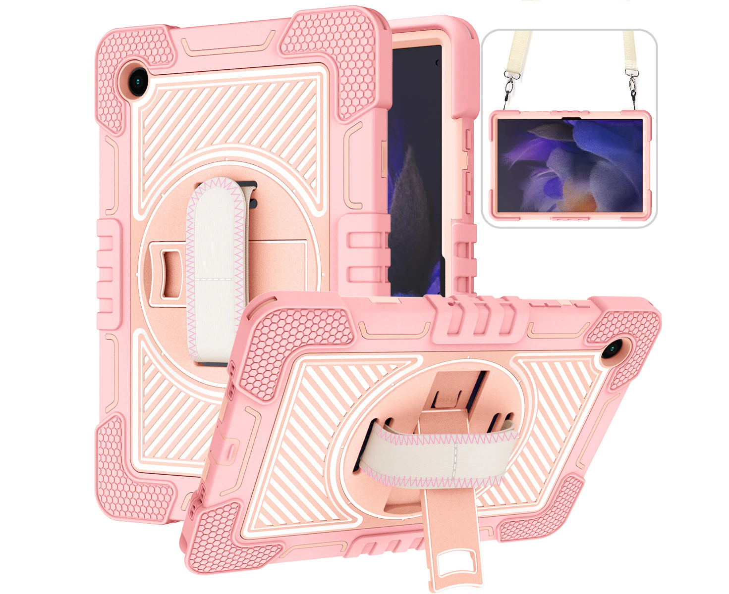 LD Heavy Duty Rugged Shockproof Cover for Galaxy Tab A8 10.5 inch 2021-Pink