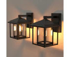 2PCS Classic Wall Ligh Exterior Wall Lantern Lamp IP44 Osaka Black