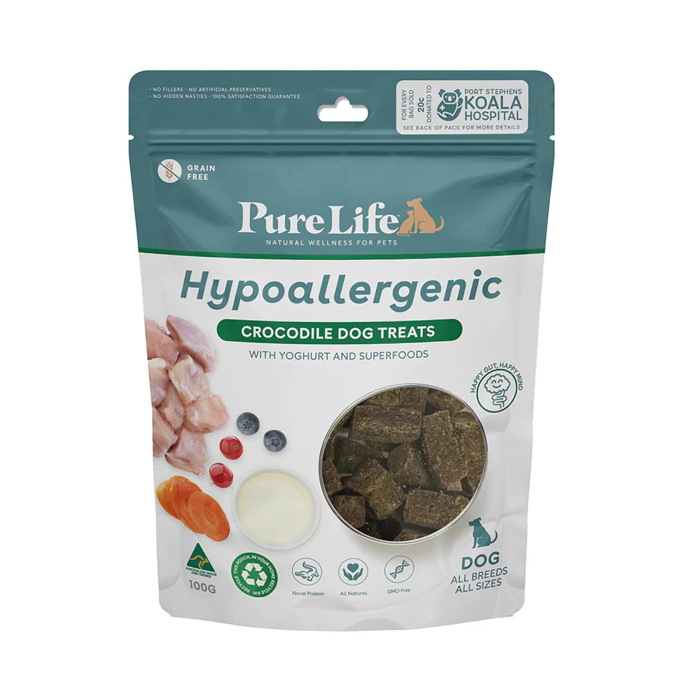 Hypoallergenic 100g Crocodile Dog & Puppy Australian Treats by Pure Life