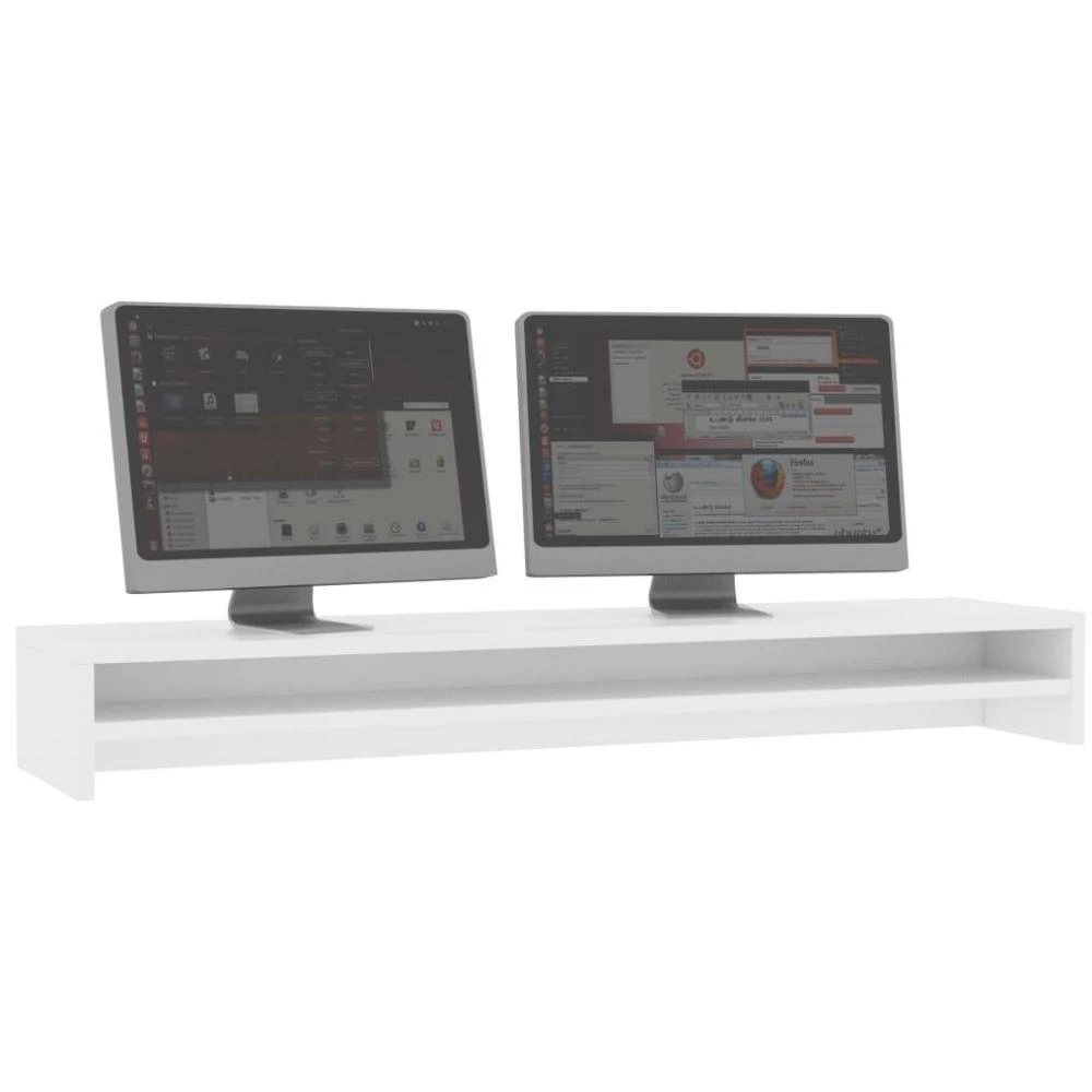 Monitor Stand For 2 Screens Desk Platform Elevated Shelf Computer Screen Riser 100x24x13cm