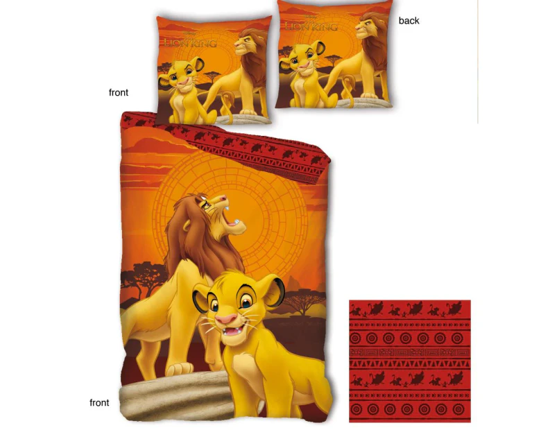 Disney The Lion King Quilt Cover Set Single Bed - Polyester