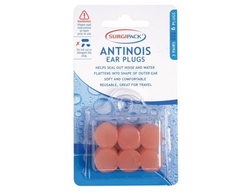 SurgiPack Anti Noise Ear Plugs 3 Pair 6244