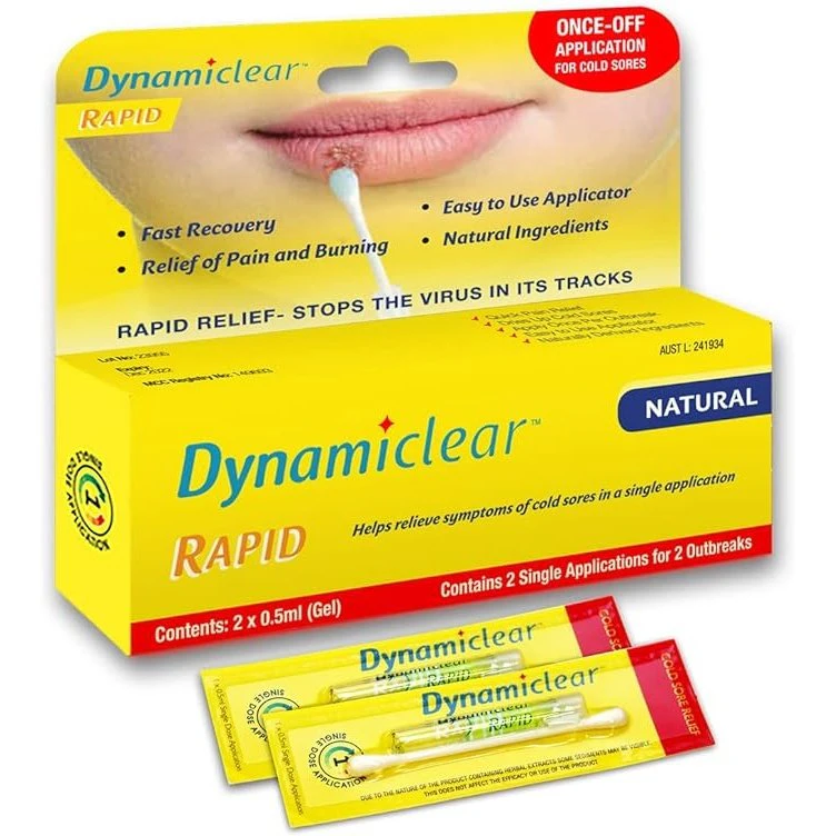 Dynamiclear Rapid Single Dose Cold Sore Relief 0.5ml Twin Pack