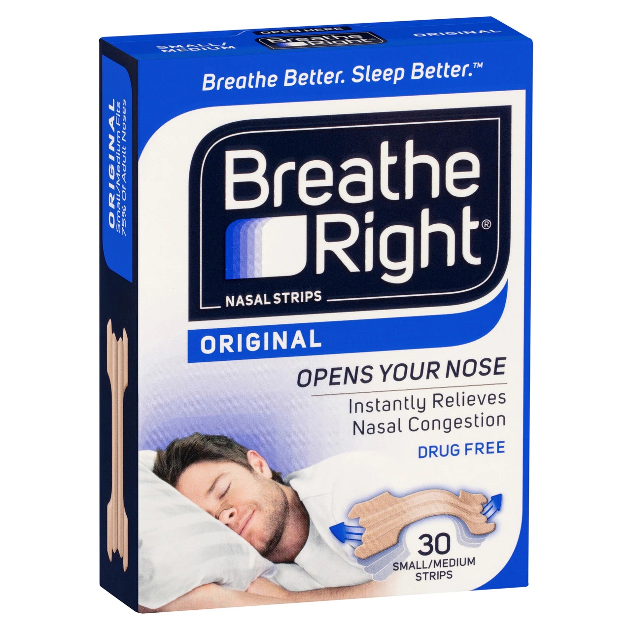 Breathe Right Nasal Strips Tan Regular 30pk