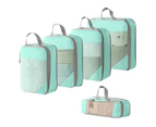 10Pcs Compression Packing Cubes Suitcase Organizer Bag Luggage Storage Acid Blue