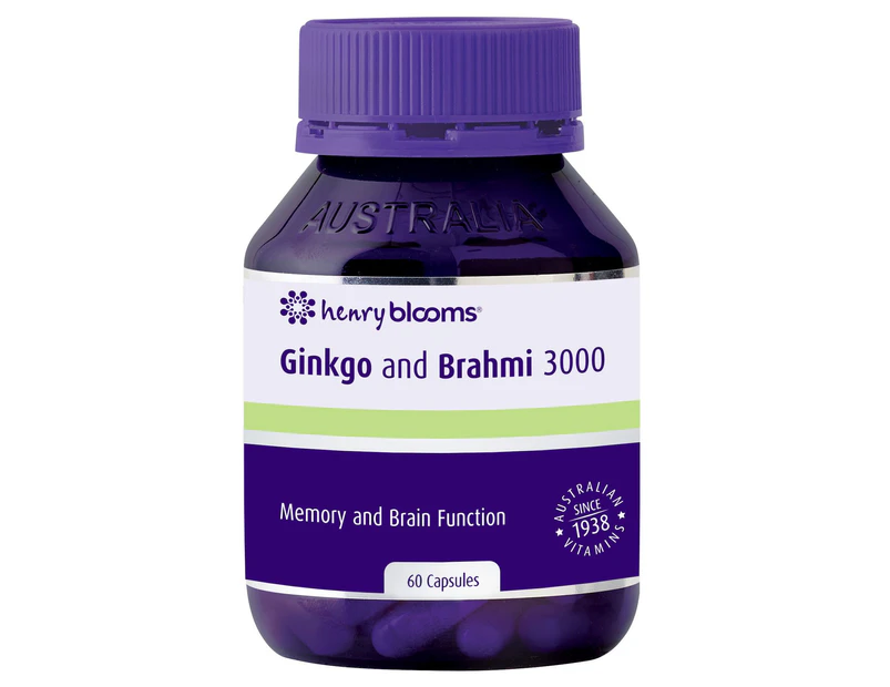 Henry Blooms Ginkgo And Brahmi 3000 Capsules 60