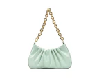 Folds Design PU Leather Underarm Shoulder Bags for Women Winter Handbags (green)