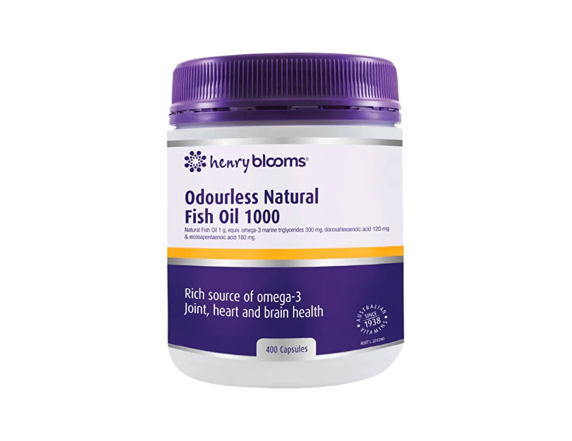 Henry Blooms Odourless Natural Fish Oil 1000 400c