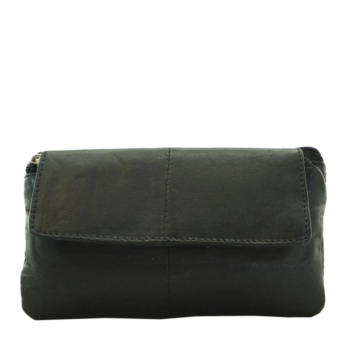 Seira Zippered Coin Purse Leather Black SMCP02