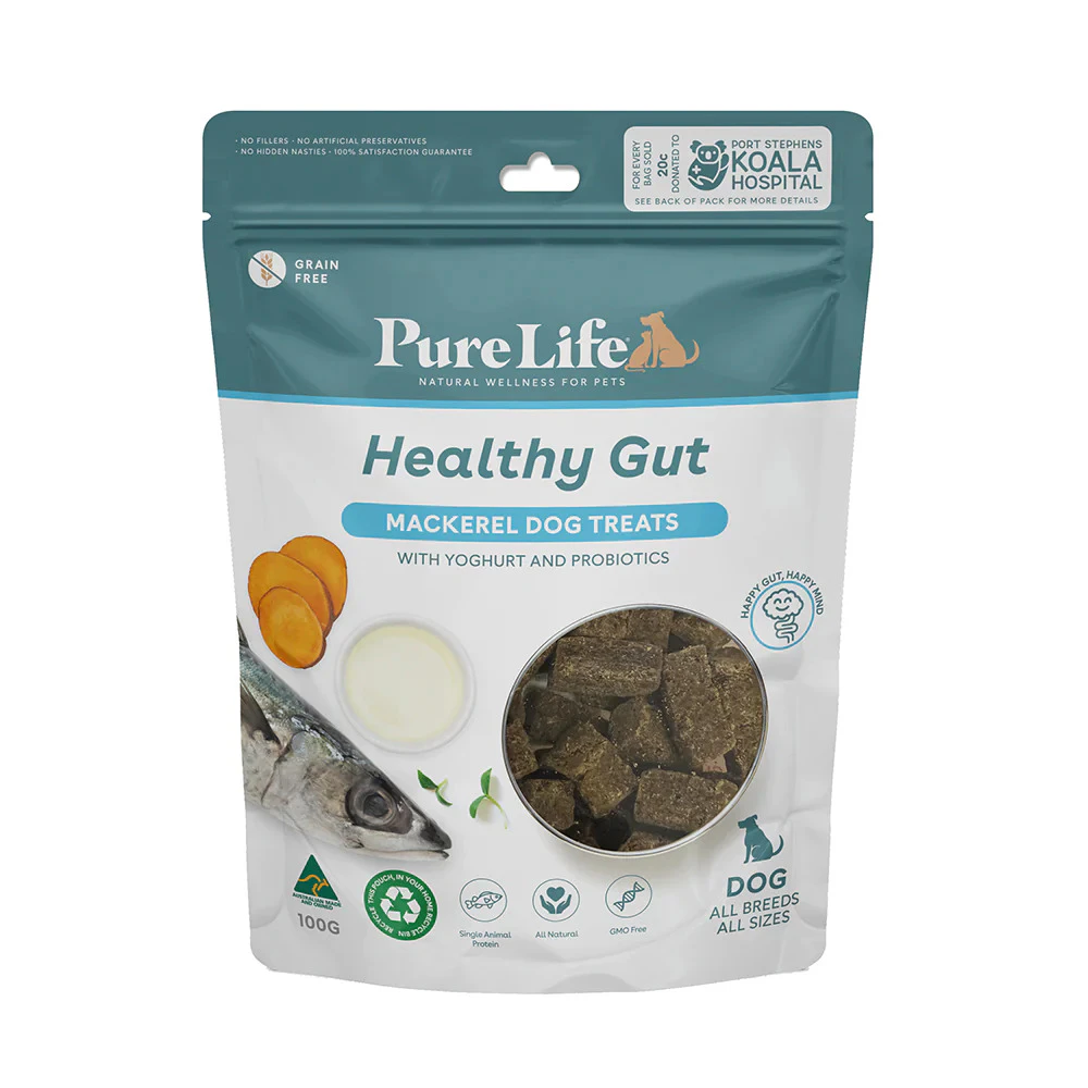 Healthy Gut 100g Mackerel Dog & Puppy Australian Treats by Pure Life