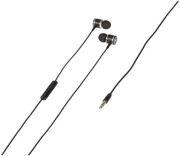 Aluminium Stereo Earphones with Microphone and Volume Control 1.2m Long Cable