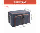 100L Foldable Clothes Storage Boxes Crush Steel Frame Quilt Toys Organiser Cube