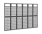 Wooden Room Divider Trellis Black Solid Fir Wood Folding Patio Screen Partition 242x180cm