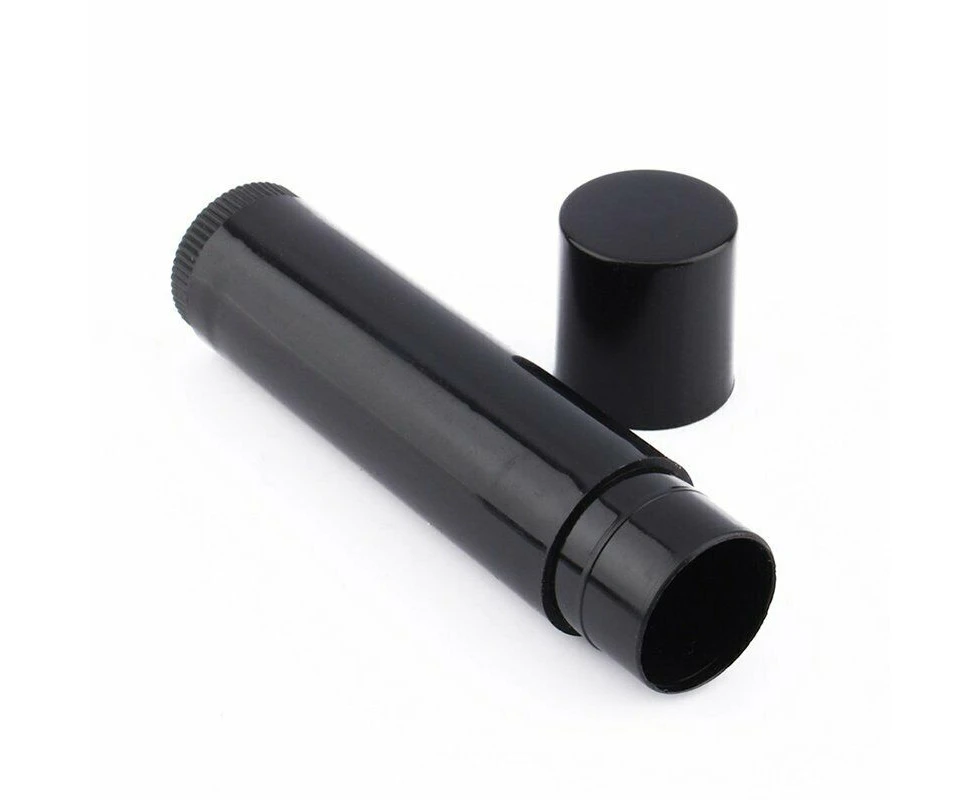  100pcs Empty Black  lipstick Plastic Lip Balm Container Tubes Caps 5g DIY Balm