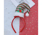 Sequin Santa Hat Headband with Gold Tone Glittery Crown, Christmas Themed Hair Accessories - Shape1