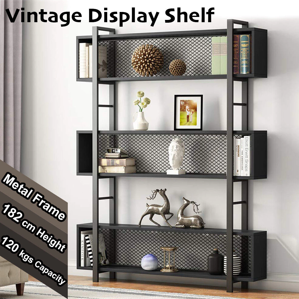 6-Tier Bookcase Display Shelf Storage Organiser Cabinet Stand Home Office Bookshelf