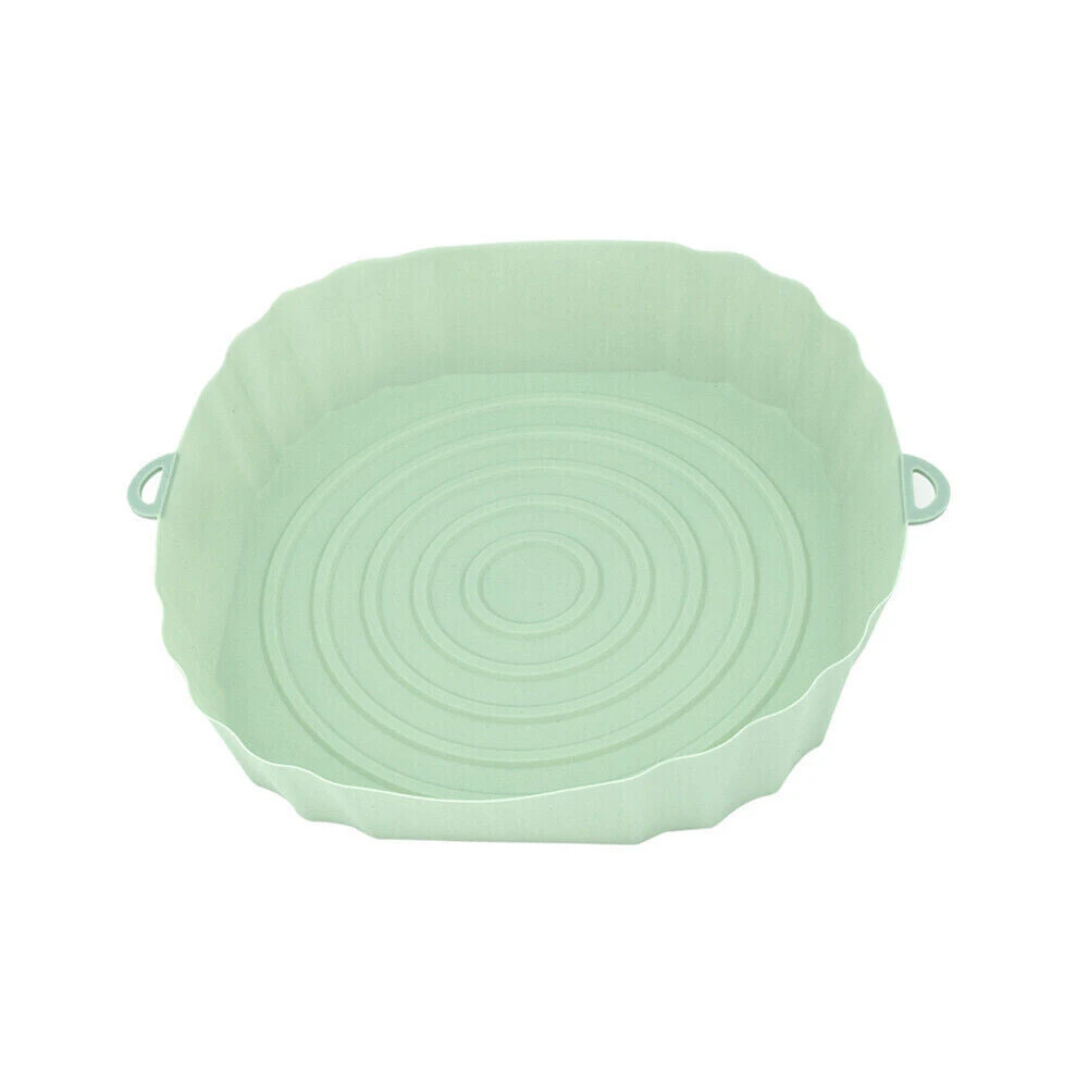 Air Fryer Silicone Pot Air Fryer Basket Liner Non-Stick Reusable Baking - Green