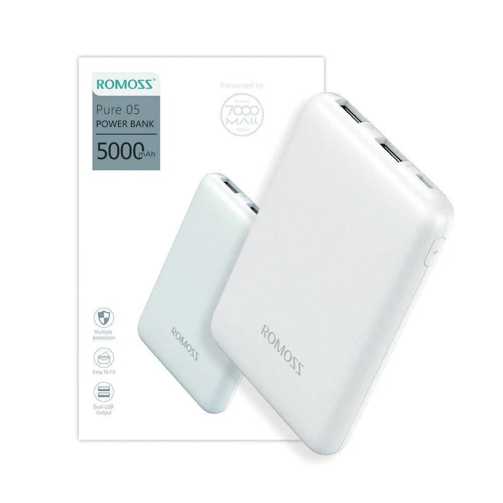 Romoss Pure 05 5000mAh Power Bank-White