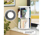 MIUZ 5-Tier Round Rotating Swivel Bookshelf Bookcase Cabinet White 39 x 39 x 160cm