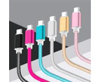 Braided USB Type-C Adapter Cable USB-C Cord For Data Sync Power Supply Charger 100CM Supports 3A - Hot Pink