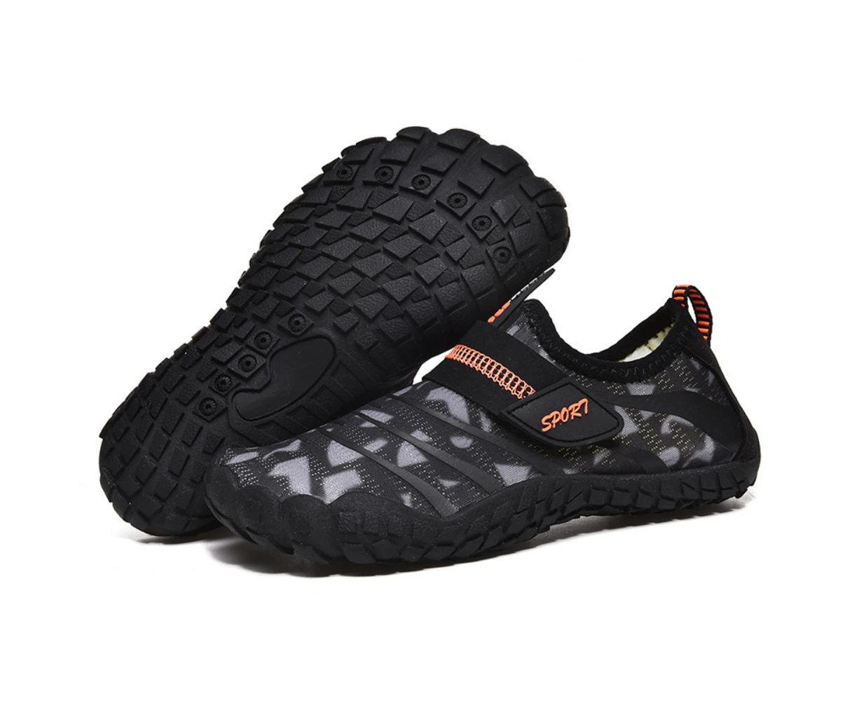 JACK'S AQUA SPORTS Kids Water Shoes Barefoot Quick Dry Aqua Sports Shoes Boys Girls (Pattern Printed) - Black