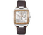 Gc watches couture square mens Mens Analog Quartz Watch with Leather bracelet Silver