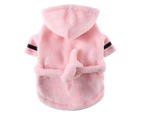 Pet Dog Bath Towel Dog Clothes- L-Pink