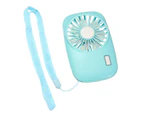 Mini Fan Handheld Air Cooling Cooler Lithium Battery Usb Rechargable Blue